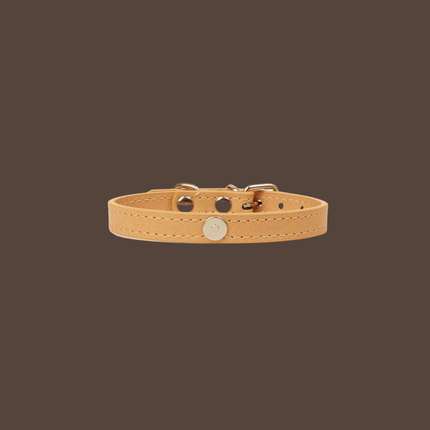 MoriCat Premium Vegan Leather Beige Cat Collar