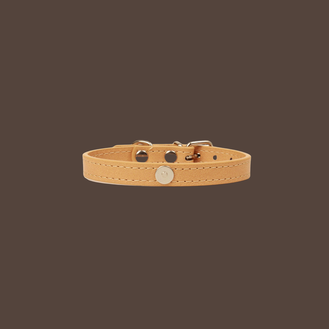 MoriCat Premium Vegan Leather Beige Cat Collar