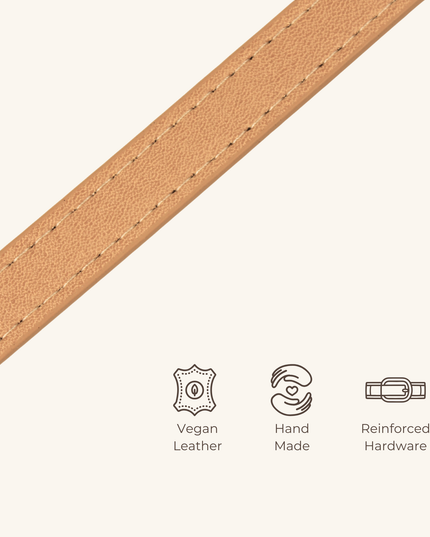 MoriCat Premium Vegan Leather Beige Cat Collar