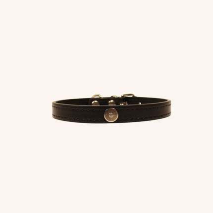 MoriCat Premium Vegan Leather Black Cat Collar