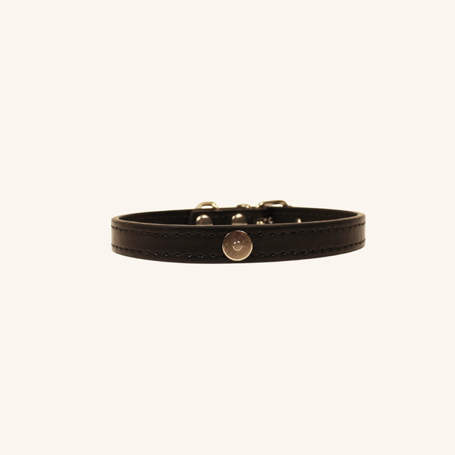 MoriCat Premium Vegan Leather Black Cat Collar