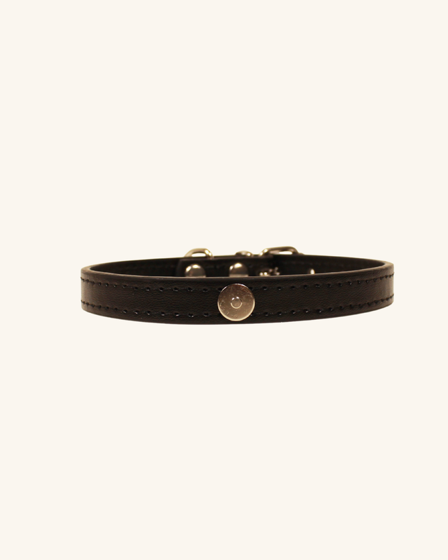 MoriCat Premium Vegan Leather Black Cat Collar