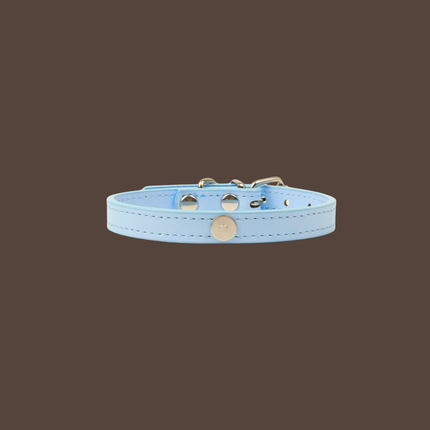 MoriCat Premium Vegan Leather Blue Cat Collar