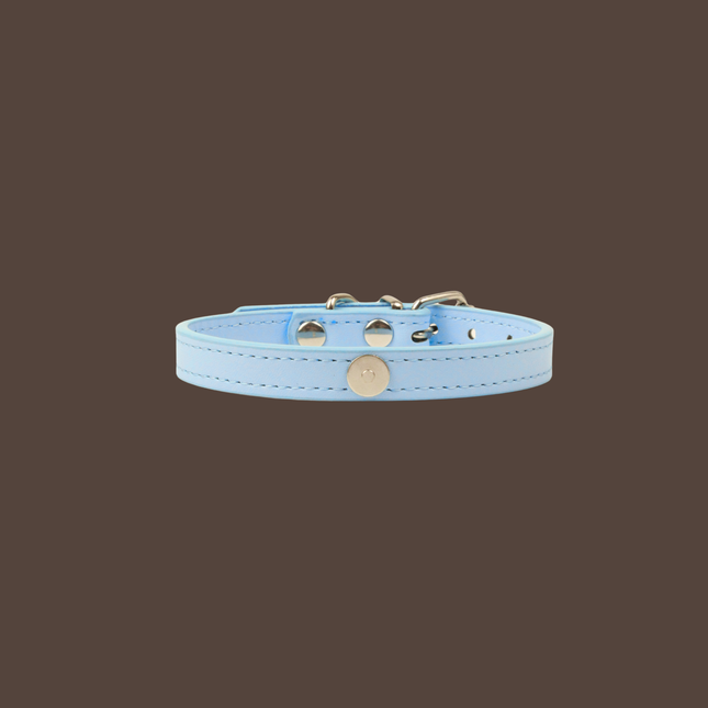 MoriCat Premium Vegan Leather Blue Cat Collar