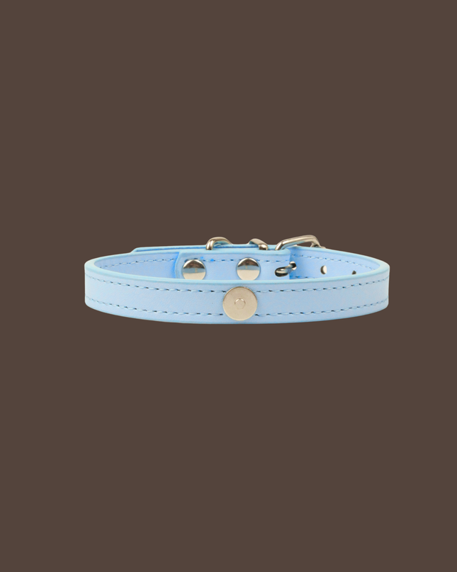 MoriCat Premium Vegan Leather Blue Cat Collar