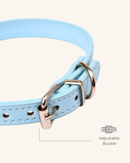 MoriCat Premium Vegan Leather Blue Cat Collar