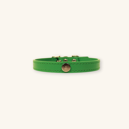 MoriCat Premium Vegan Leather Green Cat Collar