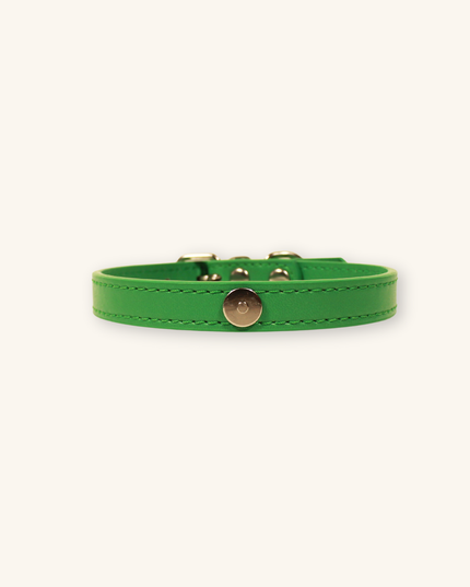 MoriCat Premium Vegan Leather Green Cat Collar