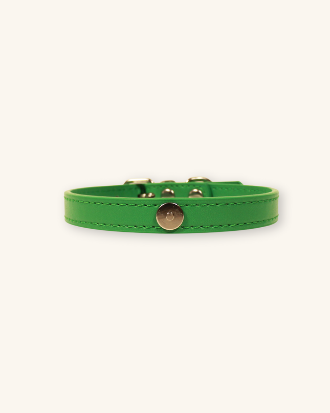 MoriCat Premium Vegan Leather Green Cat Collar