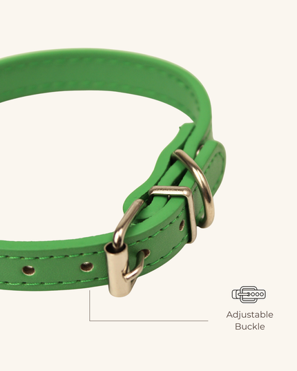 MoriCat Premium Vegan Leather Green Cat Collar