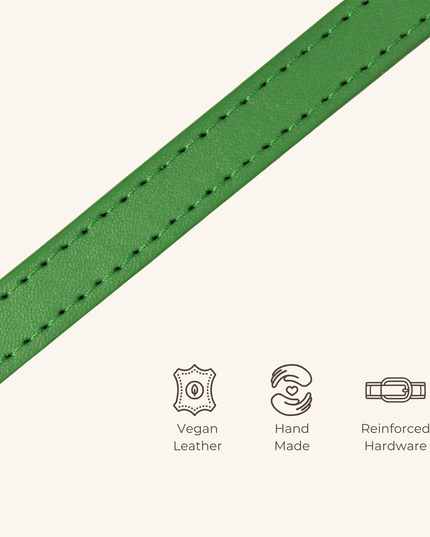 MoriCat Premium Vegan Leather Green Cat Collar