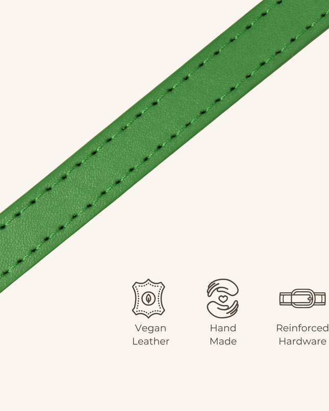 MoriCat Premium Vegan Leather Green Cat Collar