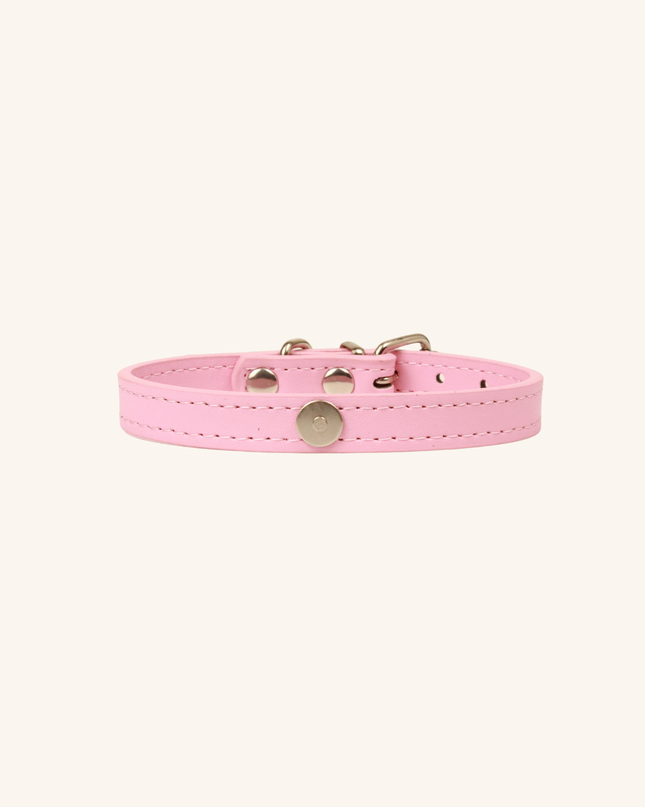 MoriCat Premium Vegan Leather Pink Cat Collar