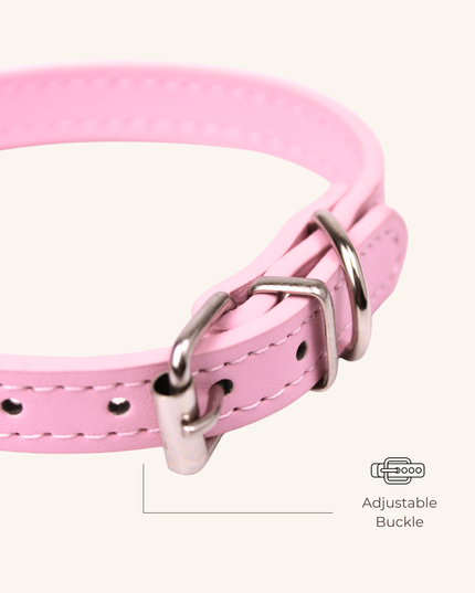 MoriCat Premium Vegan Leather Pink Cat Collar