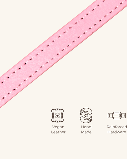 MoriCat Premium Vegan Leather Pink Cat Collar