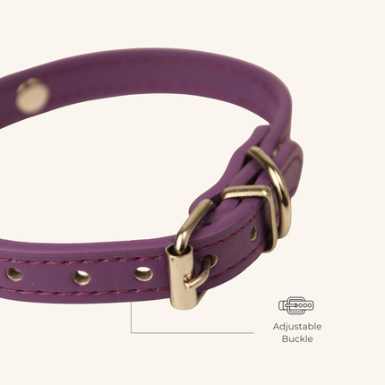 MoriCat Premium Vegan Leather Purple Cat Collar