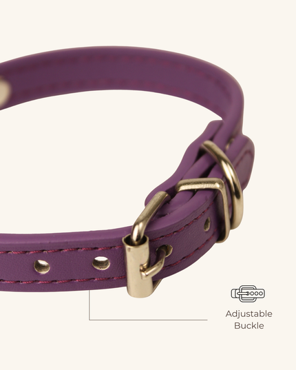 MoriCat Premium Vegan Leather Purple Cat Collar