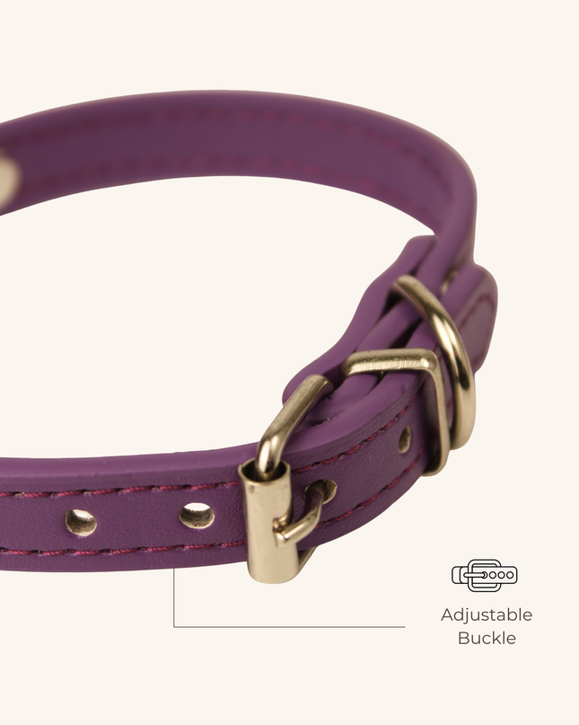 MoriCat Premium Vegan Leather Purple Cat Collar