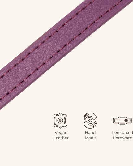 MoriCat Premium Vegan Leather Purple Cat Collar