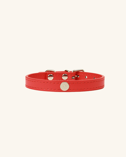 MoriCat Premium Vegan Leather Red Cat Collar
