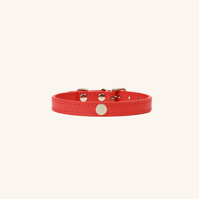MoriCat Premium Vegan Leather Red Cat Collar