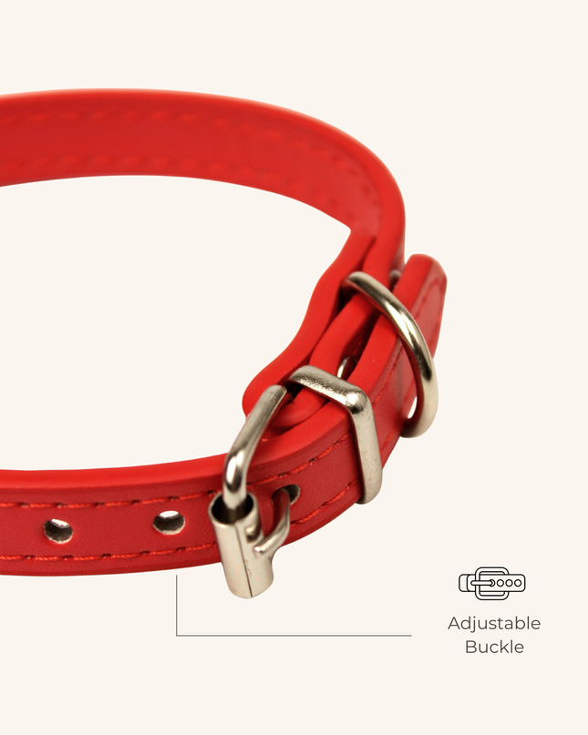 MoriCat Premium Vegan Leather Red Cat Collar