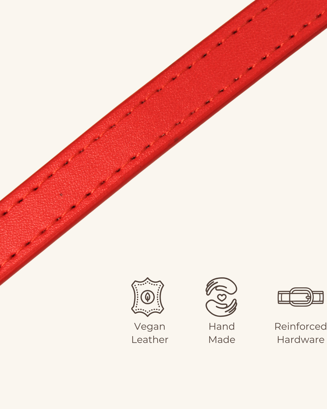MoriCat Premium Vegan Leather Red Cat Collar