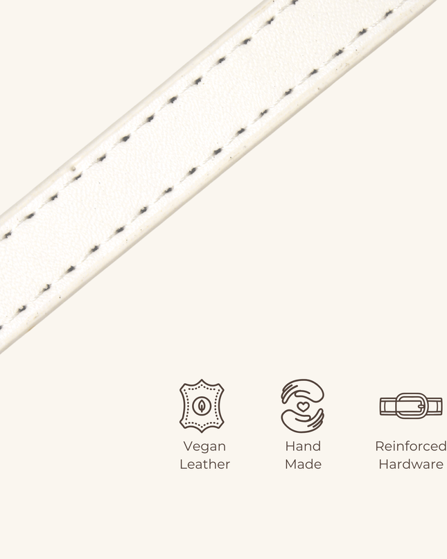 MoriCat Premium Vegan Leather White Cat Collar