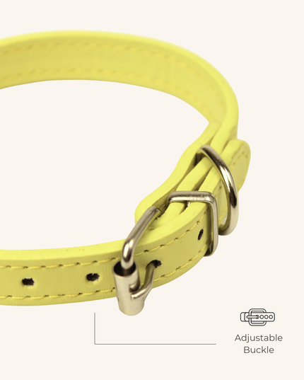 MoriCat Premium Vegan Leather Yellow Cat Collar