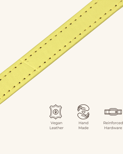 MoriCat Premium Vegan Leather Yellow Cat Collar
