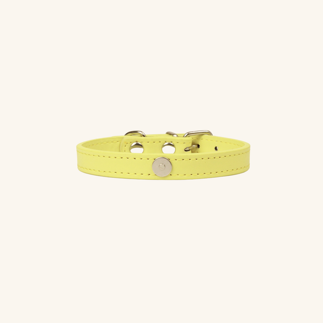 MoriCat Premium Vegan Leather Yellow Cat Collar