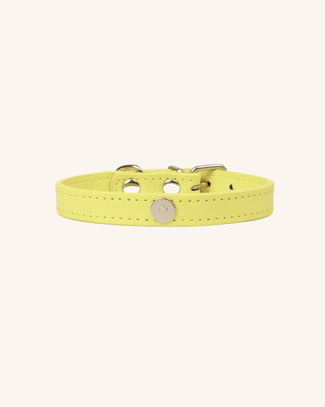 MoriCat Premium Vegan Leather Yellow Cat Collar
