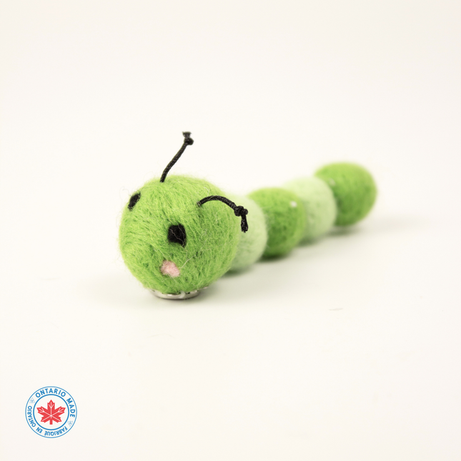 The Wool Baby Caterpillar — Small, Green, and Irresistible to Cats