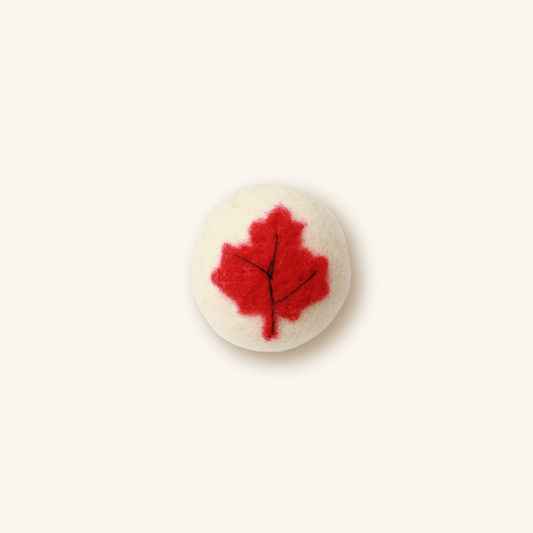 Handmade Canada Maple Leaf Wool Cat Toy