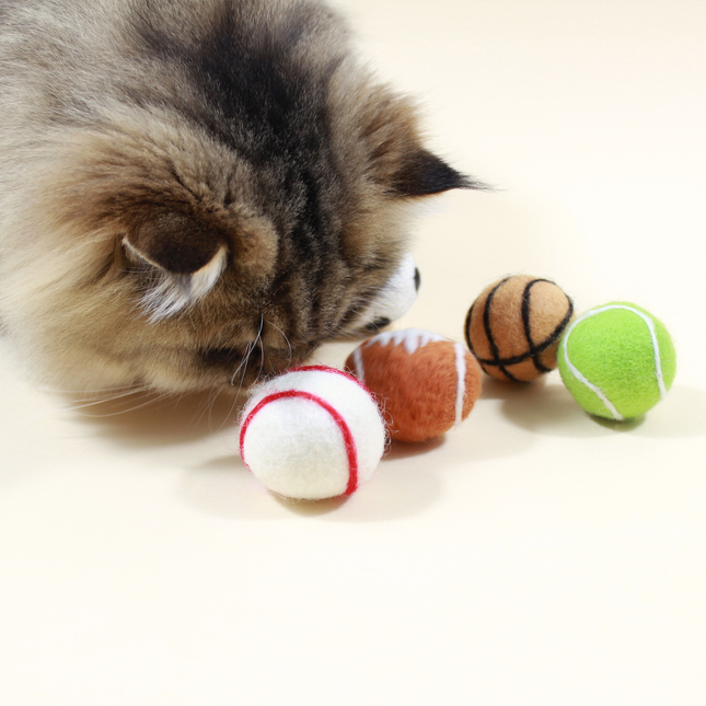 Moricat Handmade Wool Tennis Ball Cat Toy