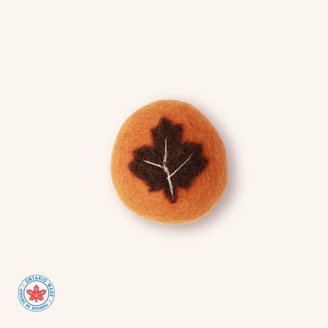 Moricat Handmade Brown Maple Leaf Wool Cat Toy