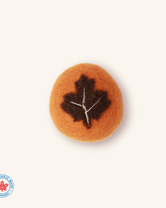 Moricat Handmade Brown Maple Leaf Wool Cat Toy
