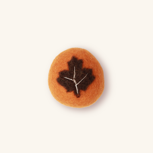 Handmade Maple Leaf Wool Cat Toy