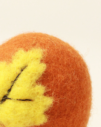 Moricat Handmade Yellow Maple Leaf Wool Cat Toy