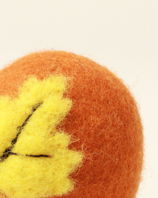 Moricat Handmade Yellow Maple Leaf Wool Cat Toy