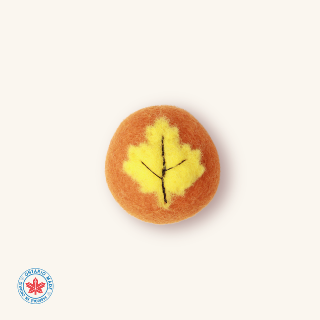 Moricat Handmade Yellow Maple Leaf Wool Cat Toy